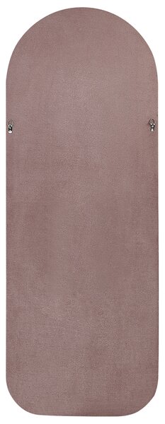 Nástenné zrkadlo ružové MDF zamatový rám sklo 60 x 160 cm nepravidelný tvar závesné na stenu moderný štýl