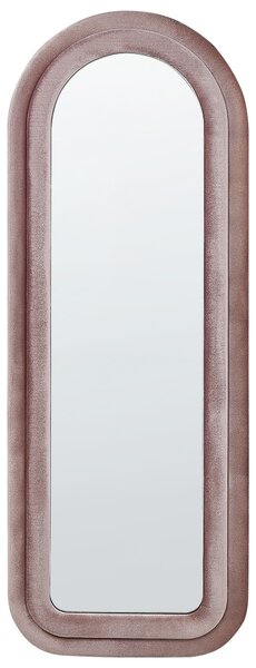 Nástenné zrkadlo ružové MDF zamatový rám sklo 60 x 160 cm nepravidelný tvar závesné na stenu moderný štýl