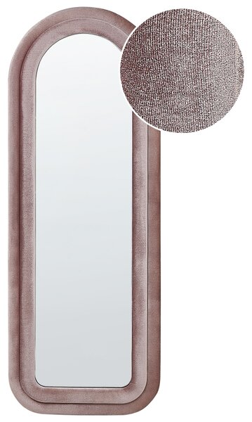Nástenné zrkadlo ružové MDF zamatový rám sklo 60 x 160 cm nepravidelný tvar závesné na stenu moderný štýl