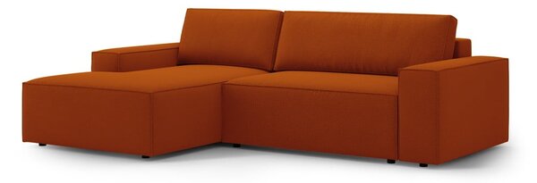 Rozkladacia rohová pohovka v tehlovej farbe (ľavý roh) Jodie – Micadoni Home