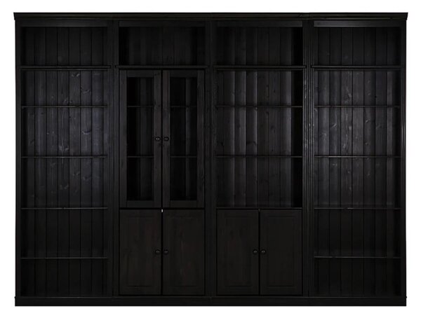 Hnedá knižnica z borovicového dreva 296x223 cm Anita – Støraa