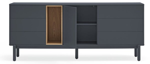 Tmavosivá nízka komoda 180x76 cm Corvo - Teulat
