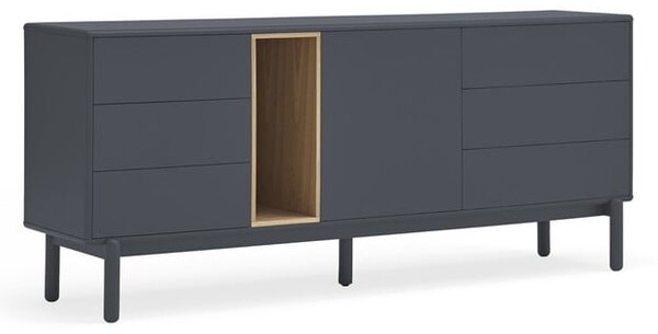 Tmavosivá nízka komoda 180x76 cm Corvo - Teulat