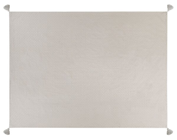 Deka sivobéžová bavlnená 150 x 200 cm posteľná prikrývka so strapcami spálňa doplnky