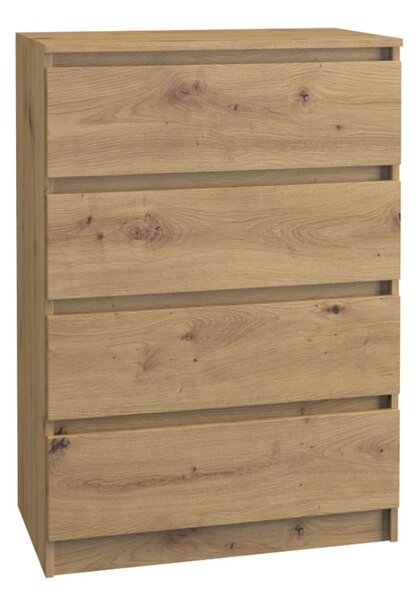 Komoda Malva 4 šuflíky dub artisan