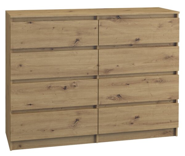 Komoda 8 zásuviek Malva 120 cm dub artisan