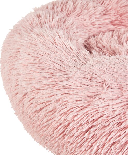 Posteľ pre psa ružový polyester 80 x 80 cm okrúhly pelech pre psa a mačku obývacia izba spálňa