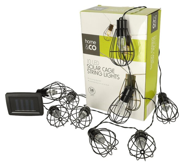 Záhradné svietidlá solárne žiarovky veniec loft 10LED