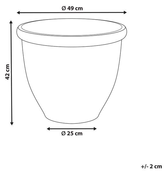 Kvetináč ⌀ 49 cm sivý kamenná zmes a polyresin okrúhly črepník odolný voči vplyvom počasia