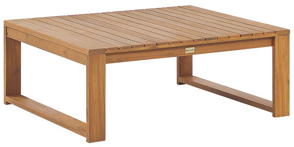 Záhradný konferenčný stolík svetlohnedý certifikované akáciové drevo 90 x 75 cm vonkajší moderný dizajn balkón terasa