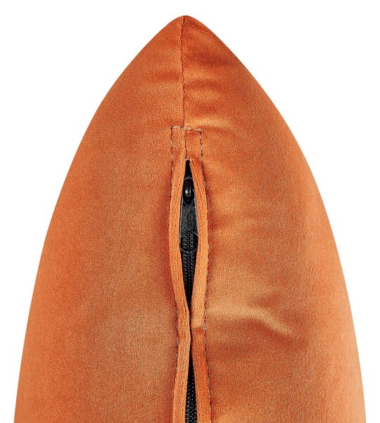 Leňoška oranžová zamatová 2-miestna pravostranná retro minimalistický štýl obývacia izba