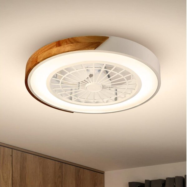Brilagi-LED Stmievateľné svietidlo s ventilátorom LED/30W/230V 3000-6500K biela/dub + DO