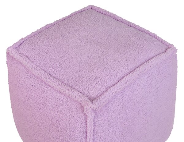 Puf fialový polyester 40 x 40 x 40 cm štvorcový tvar bez vzoru jednofarebná taburetka podnožka moderný štýl obývačka spálňa