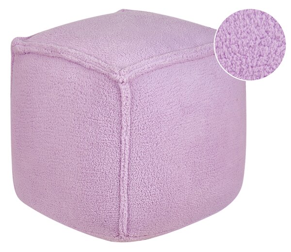 Puf fialový polyester 40 x 40 x 40 cm štvorcový tvar bez vzoru jednofarebná taburetka podnožka moderný štýl obývačka spálňa