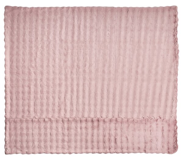 Prikrývka na posteľ ružová mäkká umelá kožušina 200 x 220 cm huňatá deka spálňa