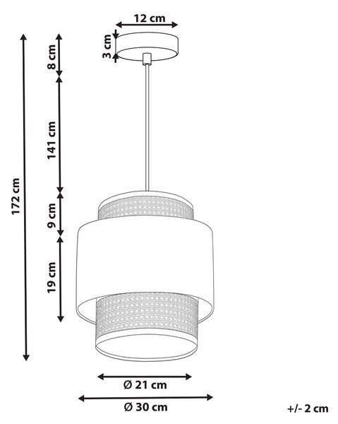Závesná lampa prírodná ratanová žlté látkové tienidlo boho dizajn závesné svietidlo