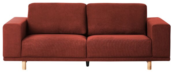 Pohovka červená polyesterové čalúnenie 3-miestna široké opierky vankúše moderná minimalistický štýl obývacia izba