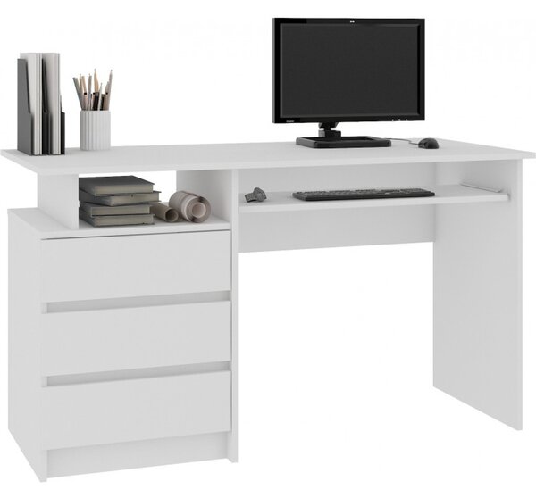 Počítačový stôl CLP 135 cm biely