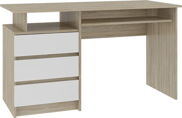 Počítačový stôl CLP 135 cm sonoma/biely