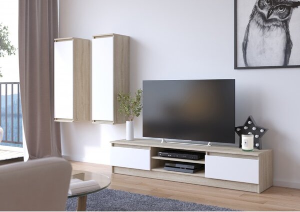Vitrína CLP W 30 cm Sonoma/ biela