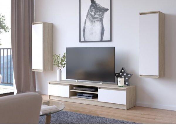 Vitrína CLP W 30 cm Sonoma/ biela