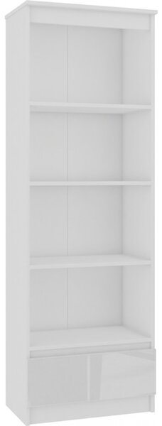 Regál R 60 cm CLP 1 zásuvka 3 poličky biely lesk