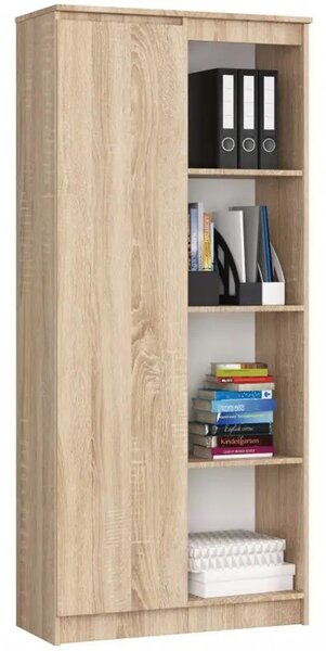 Regál R 80 cm 1 dvierka 6 poličiek dub sonoma
