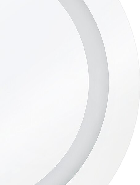 Nástenné zrkadlo strieborné syntetický materiál sklo ø 58 cm okrúhle s LED osvetlením moderný štýl kúpeľňa spálňa