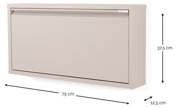 Taupe kovová výklopná skrinka na topánky 75x37,5x12,5 cm Billy – Spinder Design
