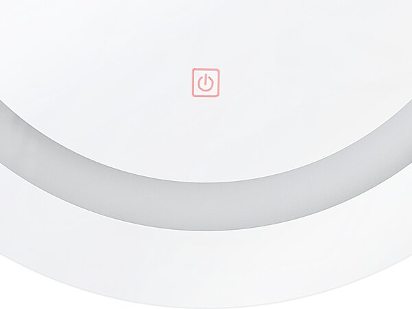 Nástenné zrkadlo strieborné syntetický materiál sklo ø 58 cm okrúhle s LED osvetlením moderný štýl kúpeľňa spálňa