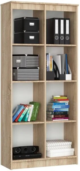 Regál R 80 cm CLP 8 poličiek dub sonoma
