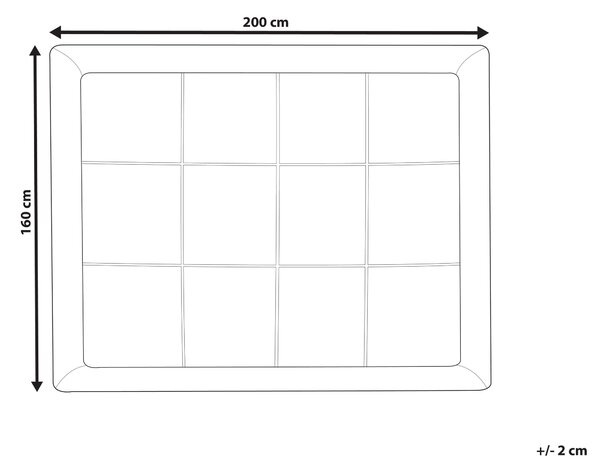 Ochranná podložka na matrac z mikrovlákna biela 160 x 200 cm vrchný topper hrúbka 4 cm