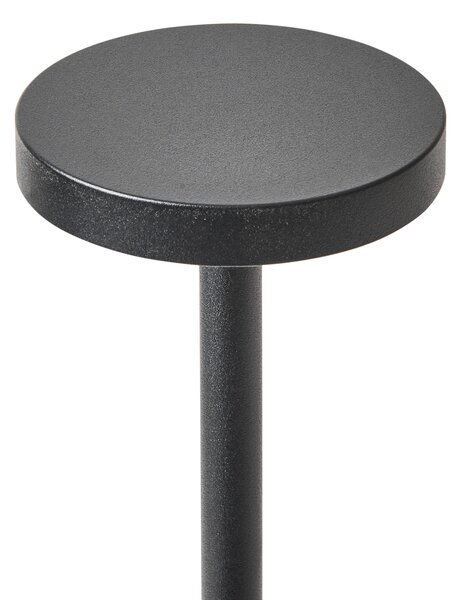 Stolná lampa čierna železo hliník s dotykovým vypínačom nabíjanie cez USB kábel bezdrôtová moderný štýl interiér exteriér