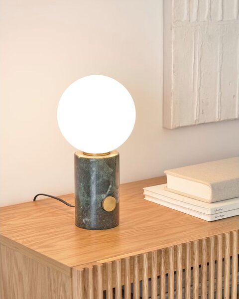 Zelená stolová lampa so skleneným tienidlom (výška 29 cm) Lonela - Kave Home