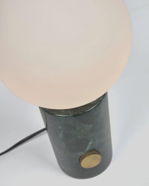 Zelená stolová lampa so skleneným tienidlom (výška 29 cm) Lonela - Kave Home