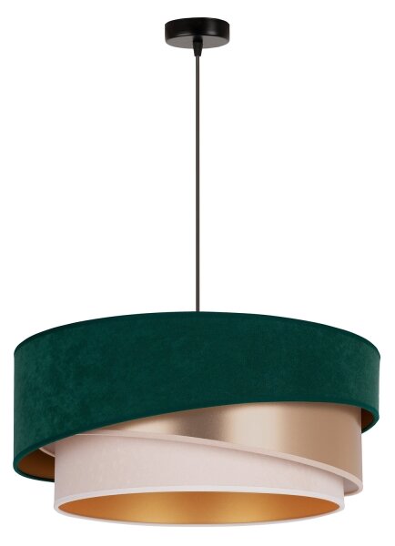 Duolla - Luster na lanku KOBO 1xE27/15W/230V pr. 45 cm zelená/rosegold/krémová