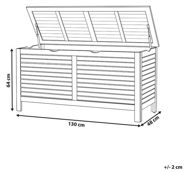 Úložný box svetlohnedý akáciové drevo 130 x 64 x 48 cm olejovaná povrchová úprava s vekom úložný priestor terasa záhrada balkón