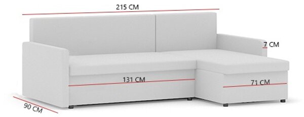 Rozkladacia rohová sedacia súprava MILTON model 2 Čierna/biela