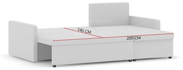 Rozkladacia rohová sedacia súprava MILTON model 2 Čierna/biela
