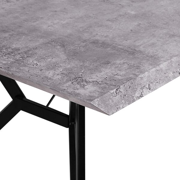 Jedálenský stôl sivý betónový efekt MDF čierne kovové nohy obdĺžnikový 160 x 90 cm kuchyňa jedáleň v industriálnom štýle