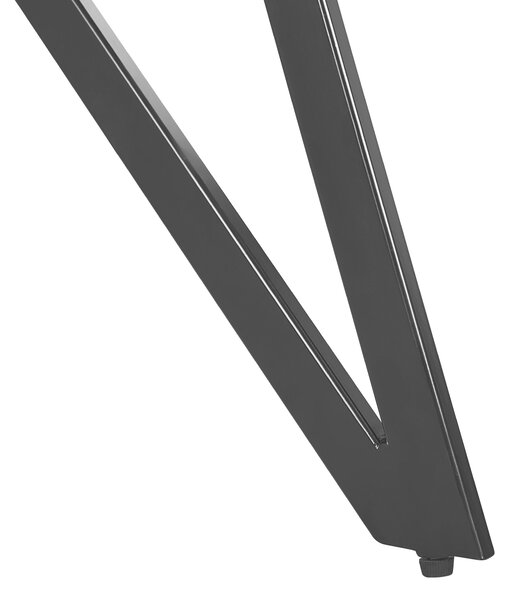 Jedálenský stôl sivý betónový efekt MDF čierne kovové nohy obdĺžnikový 160 x 90 cm kuchyňa jedáleň v industriálnom štýle