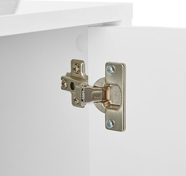 Komoda biela MDF dvojdverová úložná skrinka moderný minimalistický dizajn obývacia izba