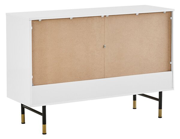 Komoda biela MDF dvojdverová úložná skrinka moderný minimalistický dizajn obývacia izba