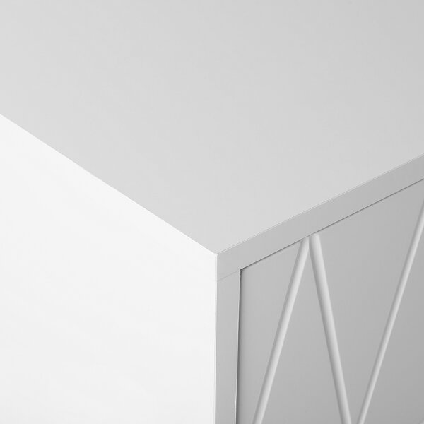 Komoda biela MDF dvojdverová úložná skrinka moderný minimalistický dizajn obývacia izba