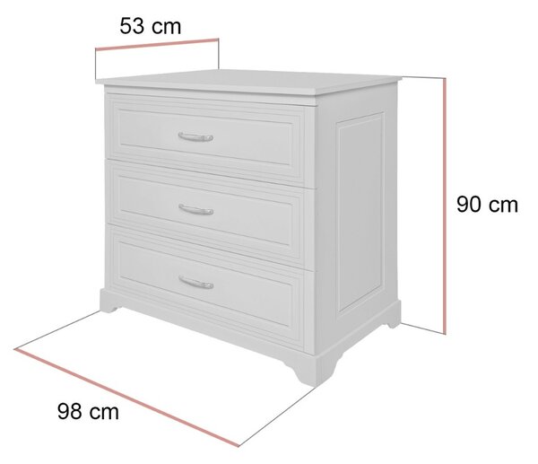 KOMODA TOSCANA BIELA DO DETSKEJ IZBY 98 cm