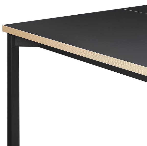 Rozkladací jedálenský stôl čierny MDF 140/190 x 90 cm moderný industriálny dizajn