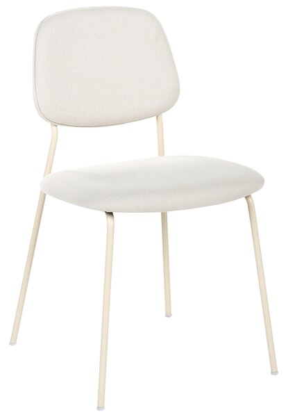Sada 4 jedálenských stoličiek krémová biela polyester železné nohy ochranné podložky moderný minimalistický dizajn jedáleň