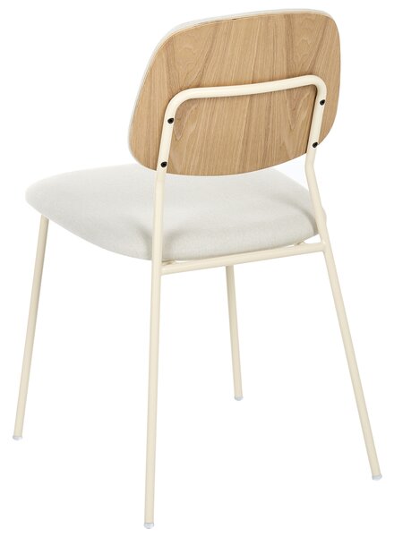 Sada 4 jedálenských stoličiek krémová biela polyester železné nohy ochranné podložky moderný minimalistický dizajn jedáleň