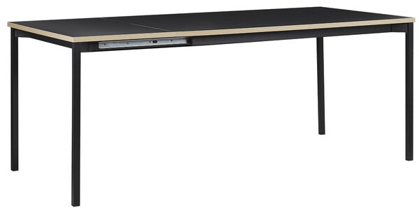 Rozkladací jedálenský stôl čierny MDF 140/190 x 90 cm moderný industriálny dizajn