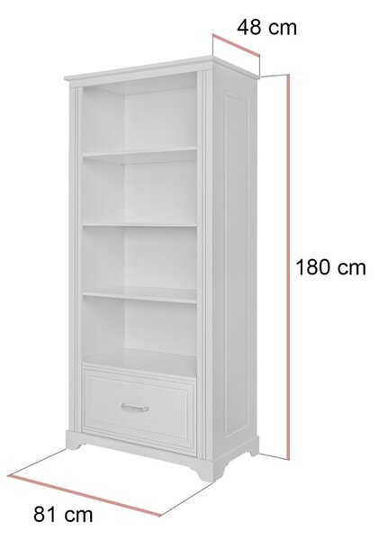 REGÁL TOSCANA DO DETSKEJ IZBY ŠEDÝ 81 cm